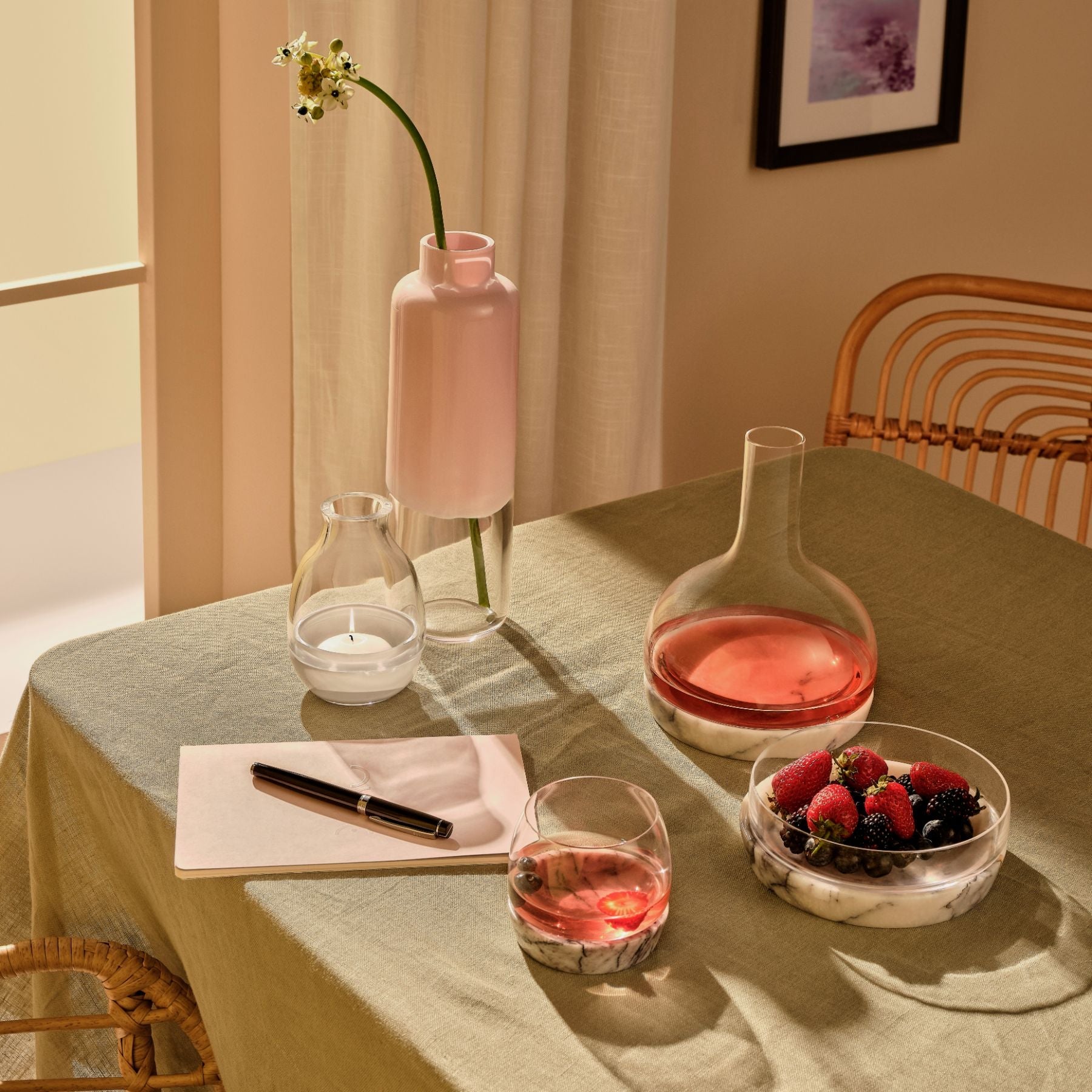 Chill Mermer Altlıklı Karaf